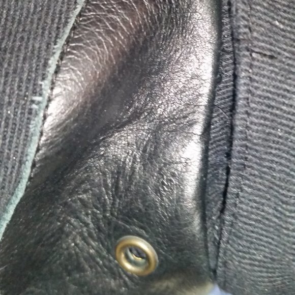 Mackage black military style jacket with leather trim EUC - Picture 9 of 12